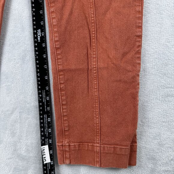 Ann Taylor Straight Leg Jeans High Rise Womens Size 8 Pintuck High Waist Orange - Picture 9 of 12